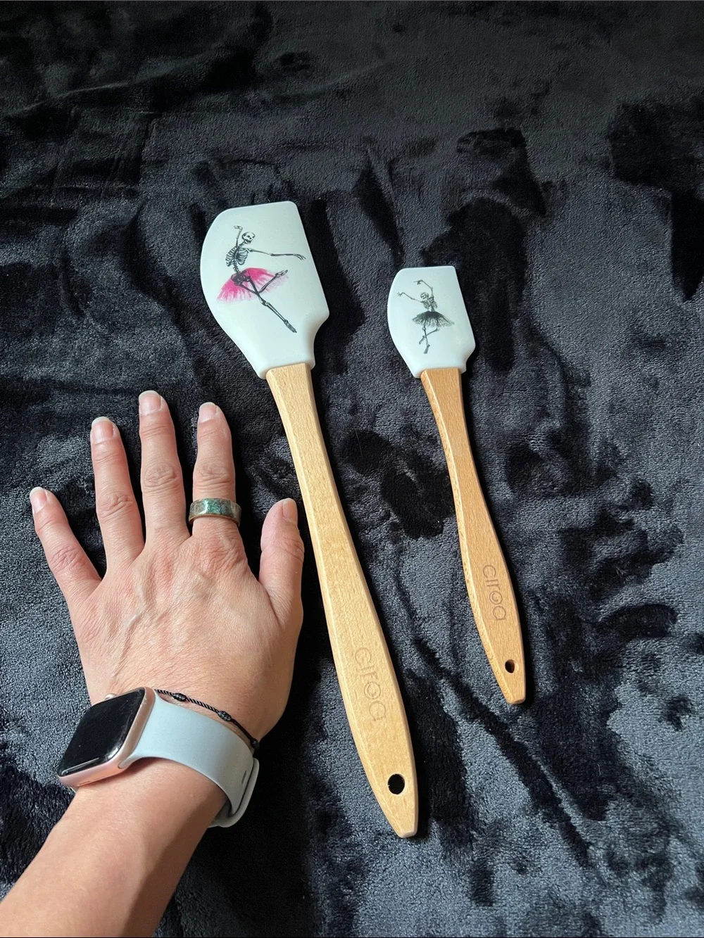 Ciroa White Silicone Spatula Set with Pink Accent